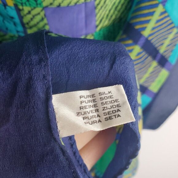 Geometric Printed Silk Scarf (34" x 34") - Picture 7 of 7